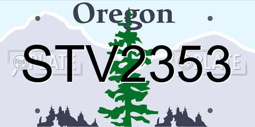 STV2353 Oregon License Plate