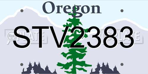 STV2383 Oregon License Plate