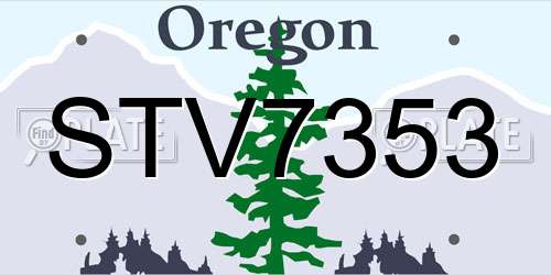 STV7353 Oregon License Plate