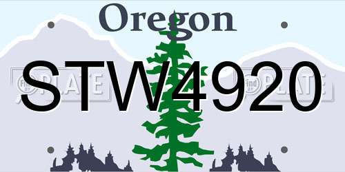 STW4920 Oregon License Plate