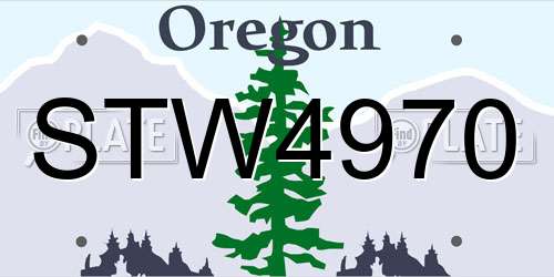 STW4970 Oregon License Plate