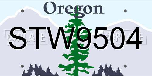 STW9504 Oregon License Plate
