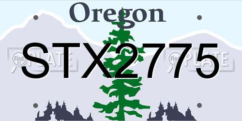 STX2775 Oregon License Plate