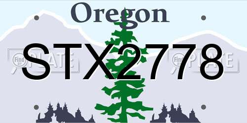 STX2778 Oregon License Plate