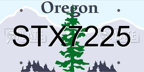 STX7225 Oregon License Plate