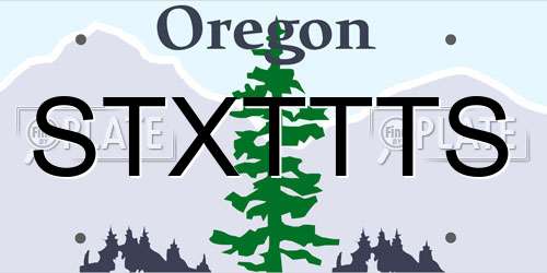 STXTTTS Oregon License Plate