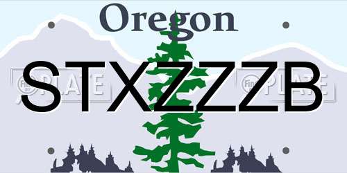 STXZZZB Oregon License Plate