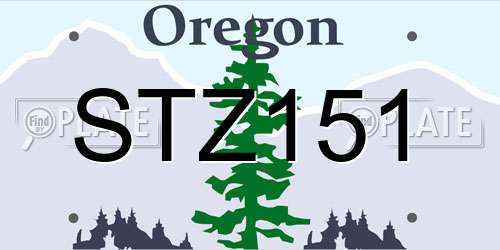 STZ151 Oregon License Plate