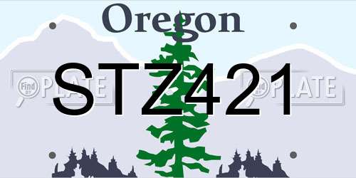 STZ421 Oregon License Plate