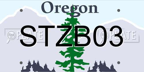 STZB03 Oregon License Plate