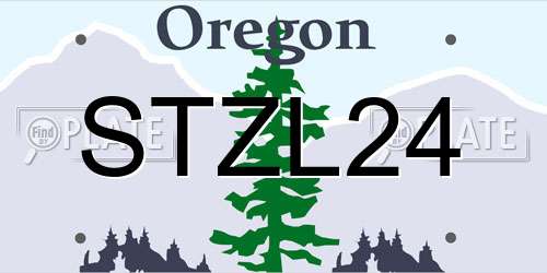 STZL24 Oregon License Plate