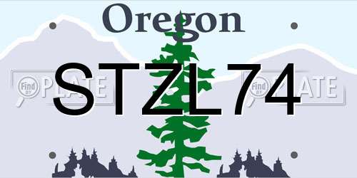 STZL74 Oregon License Plate