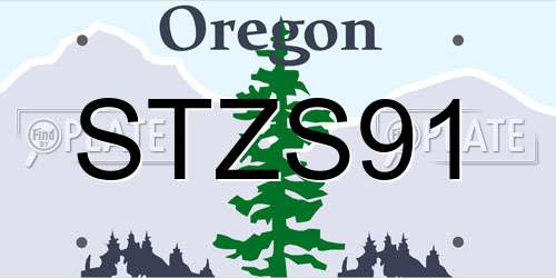 STZS91 Oregon License Plate