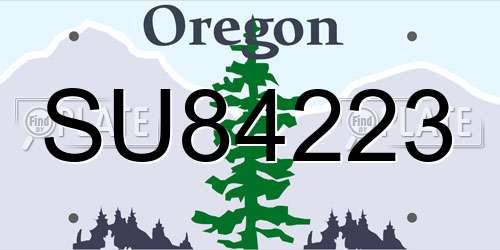SU84223 Oregon License Plate