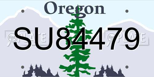 SU84479 Oregon License Plate