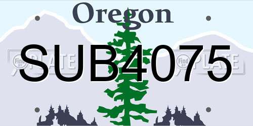 SUB4075 Oregon License Plate