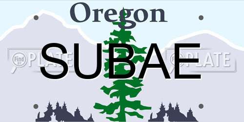 SUBAE Oregon License Plate