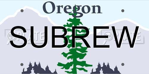 SUBREW Oregon License Plate