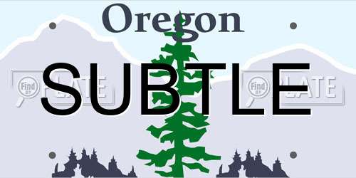 SUBTLE Oregon License Plate