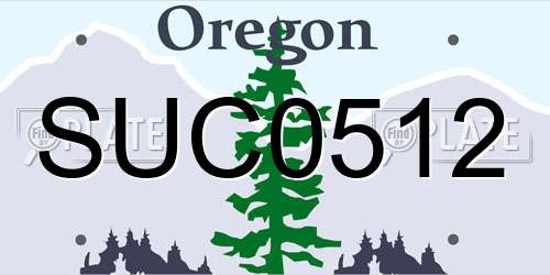 SUC0512 Oregon License Plate