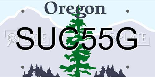 SUC55G Oregon License Plate