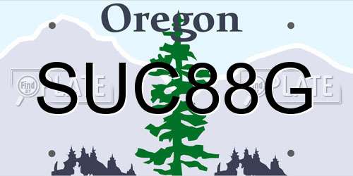 SUC88G Oregon License Plate