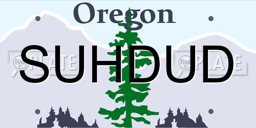 SUHDUD Oregon License Plate