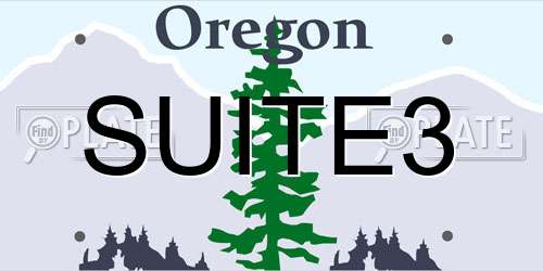 SUITE3 Oregon License Plate