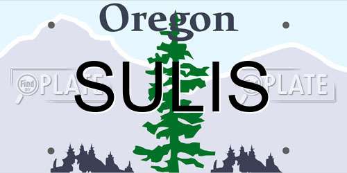 SULIS Oregon License Plate