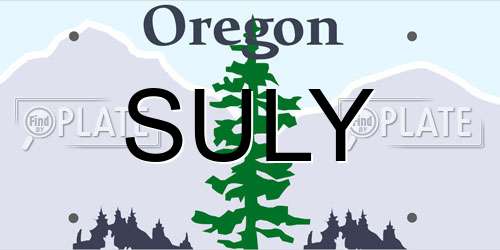 SULY Oregon License Plate