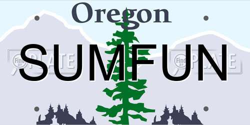 SUMFUN Oregon License Plate