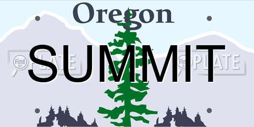 SUMMIT Oregon License Plate