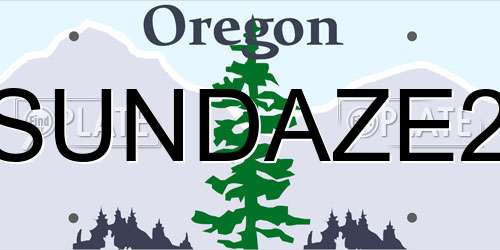 SUNDAZE2 Oregon License Plate