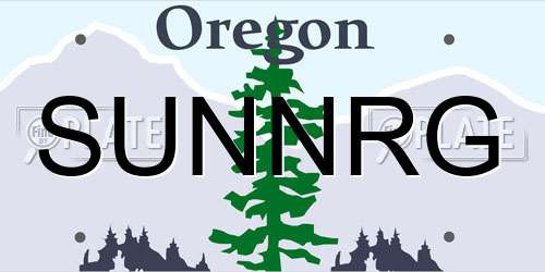 SUNNRG Oregon License Plate