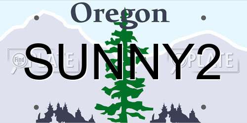 SUNNY2 Oregon License Plate