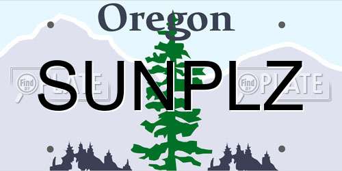 SUNPLZ Oregon License Plate