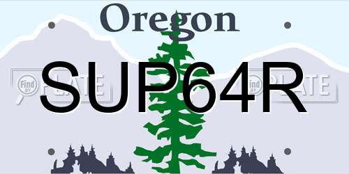 SUP64R Oregon License Plate