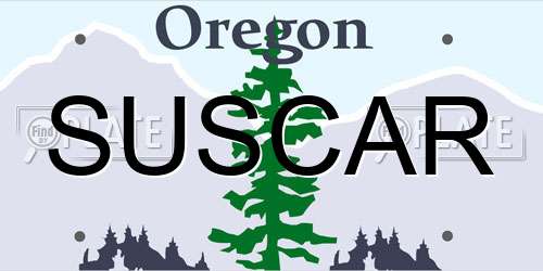 SUSCAR Oregon License Plate