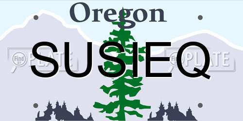 SUSIEQ Oregon License Plate