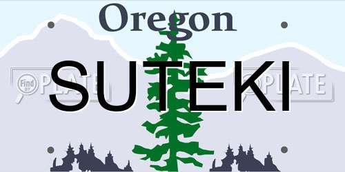 SUTEKI Oregon License Plate