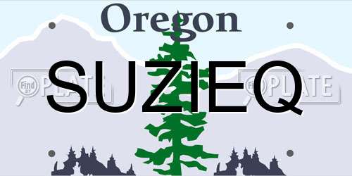 SUZIEQ Oregon License Plate
