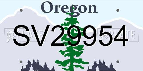 SV29954 Oregon License Plate