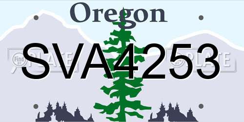SVA4253 Oregon License Plate