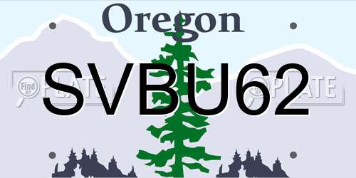 SVBU62 Oregon License Plate