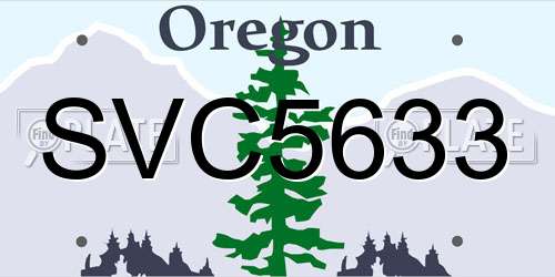 SVC5633 Oregon License Plate