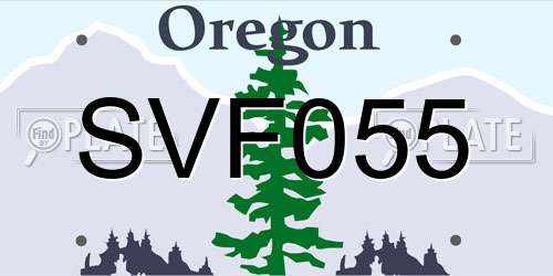 SVF055 Oregon License Plate