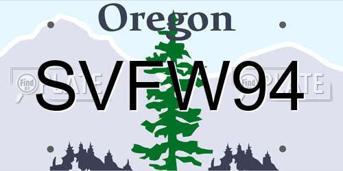 SVFW94 Oregon License Plate