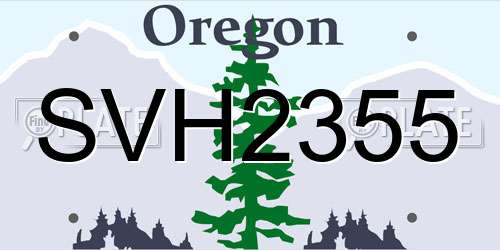 SVH2355 Oregon License Plate
