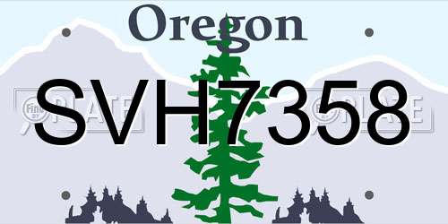 SVH7358 Oregon License Plate