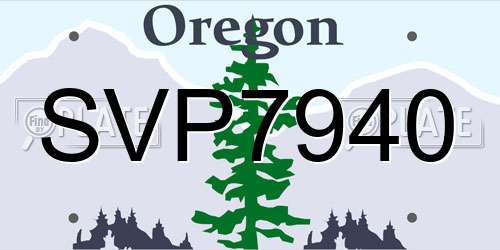 SVP7940 Oregon License Plate